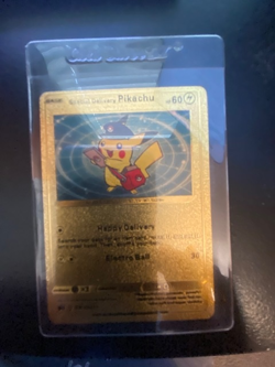 Special Delivery Pikachu Gold Foil Pokemon Card Promo SWSH074 - Image 1
