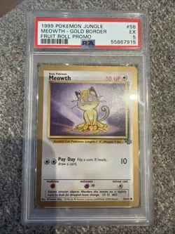 Mathew Sussman 1999 Pokemon Jungle Gold Border Meowth #56 PSA 5 - Image 1