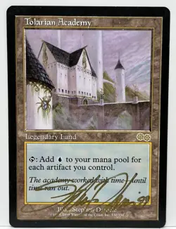 Tolarian Academy Signed Stephen Daniele Gold Ink 1999 NM MTG Urza’s Saga - Image 1