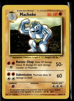 Pokemon TCG | Base Set | Machoke | 34/102 | LP - Image 1