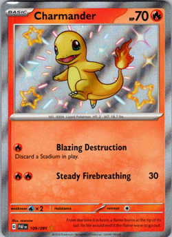Shiny Charmander 109/091 - Pokemon TCG Paldean Fates - Baby Shiny - VLP - Image 1