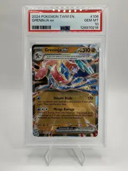 Pokemon TCG Greninja EX Twilight Masquerade Holo Double Rare Card 106/167 PSA 10 - Image 1