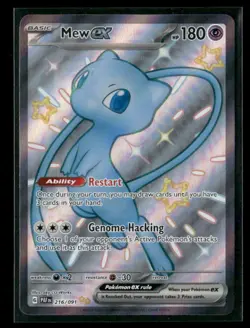 Shiny Mew 216/091 Holo Ultra Rare Full Art Pokemon Cards TCG Paldean Fates NM - Image 1