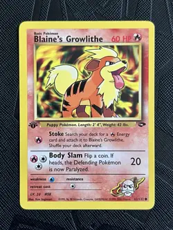 Pokemon TCG Blaine’s Growlithe 62/132 1st Edition Gym Challenge (English) - NM - Image 3