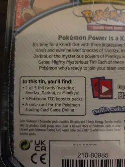 Pokemon TCG - Mighty Mysterious Tin/Knockout Tin [Mimikyu] [Factory-Sealed] - Image 3