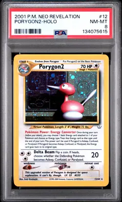 2001 Pokemon Neo Revelation #12 Porygon2 Holo PSA 8 NM-MT - Image 1
