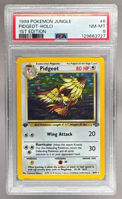 1999 Pokemon Jungle 1st Edition 8 Pidgeot Holo PSA 8 129663727 - Image 1