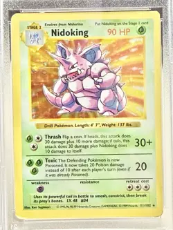 1999 Pokemon Base Set Shadowless Shadowless #11 Nidoking-Holo PSA 2 - Image 2