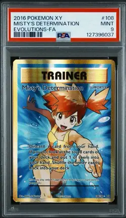 2016 Pokemon XY Evolutions Misty's Determination Full Art #108 PSA 9 MINT 🔥 - Image 1