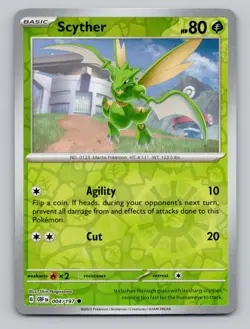 Reverse Holo Scyther 004/197 Common Obsidian Flames Pokemon - Image 1