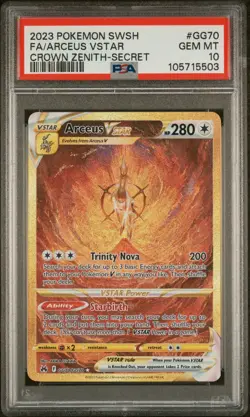 PSA 10 ARCEUS VSTAR GG70/GG70 FULL ART SECRET CROWN ZENITH POKEMON - Image 3