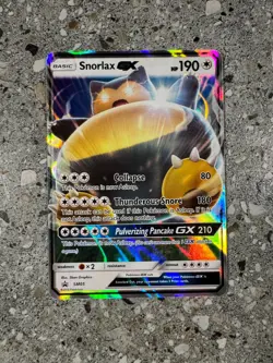 Pokemon TCG Cards Snorlax GX SM05 Black Star Promo Holo LP (Regular Size) - Image 1