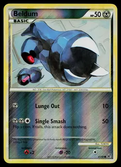 Pokemon Card - Beldum Undaunted 43/90 Common Reverse Holo - Image 1