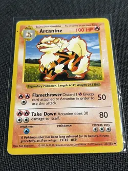 Pokemon Arcanine 023/102 Base Set Shadowless Uncommon - Image 1