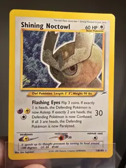 Pokemon 2002 Neo Destiny Shining Noctowl Holo #110 LP - Image 1