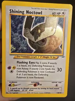 Pokemon 2002 Neo Destiny Shining Noctowl Holo #110 LP - Image 4