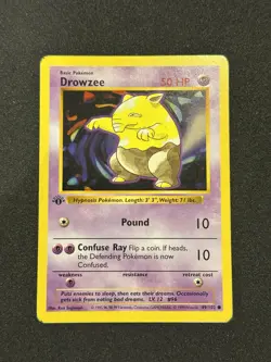 Pokemon Drowzee Common 1st Edition Base Set Shadowless 49/102 LP - Image 2
