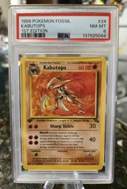 Kabutops 24/62 - PSA 8 - 1999 Fossil 1st Edition - Pokemon TCG - Common - Image 1