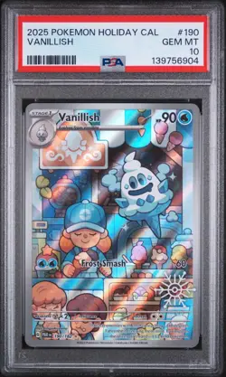 PSA 10 GEM Mint Vanillish 190/182 Stamped - Pokemon 2025 Holiday Calendar - Image 1