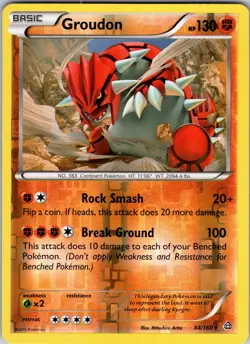 Groudon 84/160 XY - Primal Clash Pokemon TCG Reverse Holo MP - Image 1