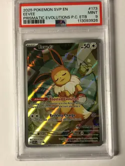 PSA 9 Mint Prismatic Evolutions Pokemon Center ETB EEVEE Promo SVP 173 - Image 1