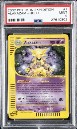 2002 POKEMON EXPEDITION #1 ALAKAZAM-HOLO PSA 9 - Image 1