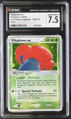 CGC 7.5 VILEPLUME EX 100 HIDDEN LEGENDS HOLO POKEMON NEAR MINT + - Image 1