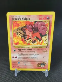 2000 Pokemon Gym Challenge Brock s Vulpix Gold WOTC Wizard Stamp Promo 37/132 - Image 1