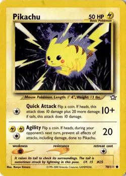 Pikachu 070/111 - Neo Genesis - Pokemon - MP - Image 1