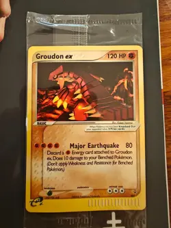 SEALED 2003 Pokemon Groudon ex 001 Black Star promo Non Holo NO DOT CODE - RARE - Image 1