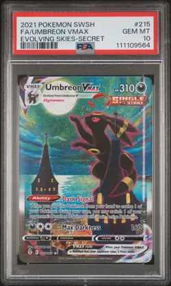PSA 10 Fa/Umbreon Vmax 2021 Pokemon Sword & Shield Evolving Skies #215 - Image 1