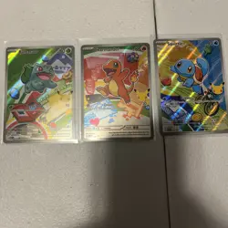 Pokemon TCG First Partner Illustration Art Rare 30th Anniversary Kanto Starters - Image 1