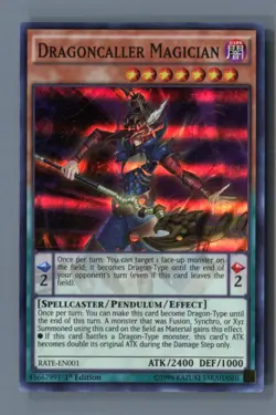 Dragoncaller Magician RATE-EN001 Super Rare Raging Tempest Yu-Gi-Oh LP - Image 1