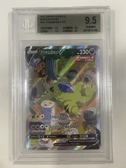 2021 Pokemon SWSH Battle Styles #155 Tyranitar V BGS 9.5 GEM MINT MAX SUBS!! - Image 1