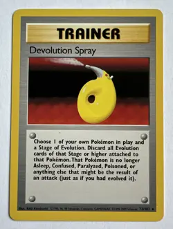 Pokemon Card Devolution Spray 72/102 Base Set WOTC Rare Trainer 4Th PRINT LP - Image 1