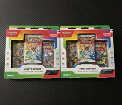 Pokemon TCG First Partner Illustration Collection Series 1 2 Packs 3 Promo Cards - Image 1