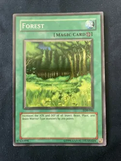 Yugioh TCG Forest Field “Magic” Card - LOB-046 - Common - Moderately Played MP - Image 1