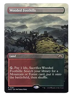 MTG Modern Horizons 3 Wooded Foothills Borderless MINT/NM x1 - Image 1