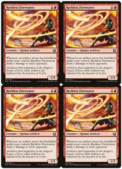 MTG Reckless Fireweaver x4 Kaladesh Common NM Playset - Image 1