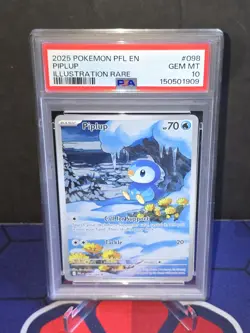 Pokemon Piplup 098/094 PSA 10 Illustration Rare Gem Mint - Image 1