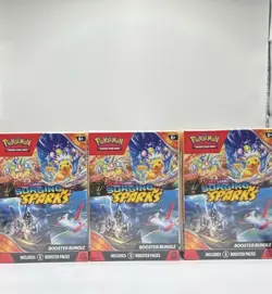SEALED Pokemon TCG Scarlet & Violet—Surging Sparks Booster Bundle (LOT OF 3) - Image 1