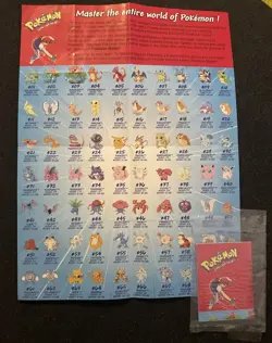 Vintage Pokemon Hasbro Mini Poster 1999 Gotta Catch Em All - MINT - SEALED - Image 1