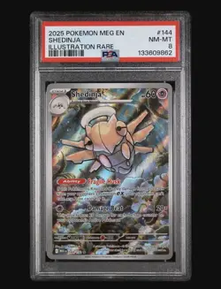 2025 POKEMON MEG EN-MEGA EVOLUTION ILLUSTRATION RARE #144 SHEDINJA PSA 8 - Image 1
