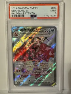 2024 Pokemon Charizard Ex #74 SVP Paldean Fates Tin PSA 9 - Image 1