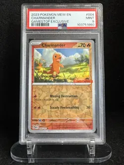 Pokemon TCG Charmander 004/165 GameStop Exclusive Promo Reverse Holo PSA 9 - Image 1