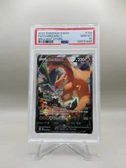 2022 Pokemon Sword & Shield Brilliant Stars 154/172 SIR Charizard V MINT PSA 10 - Image 1