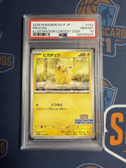2025 Pokemon Japanese SV-P Promo #242 Pikachu Illustration Contest 2024 PSA 10 - Image 1