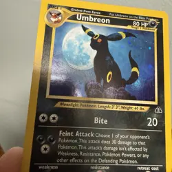 Pokemon Umbreon 13/75 Neo Discovery 80 Holo Rare Unlimited Holo bleed swirl - Image 4