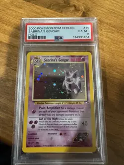 Pokemon TCG Sabrina's Gengar Gym Heroes Holo Rare 014/132 PSA 6 2000 English - Image 1