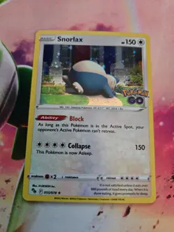 Pokemon TCG Snorlax Cosmo Holo Pokemon Go 055/078 NM - Image 1